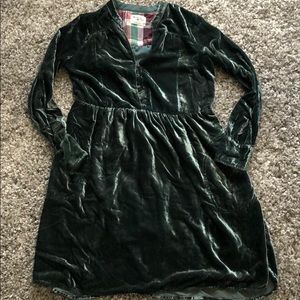 Holding horses dark green velvet dress